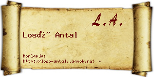 Losó Antal névjegykártya
