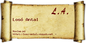 Losó Antal névjegykártya